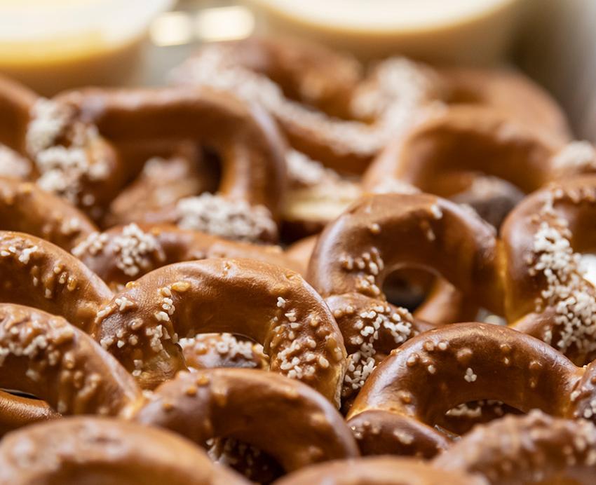 A tray of pretzels