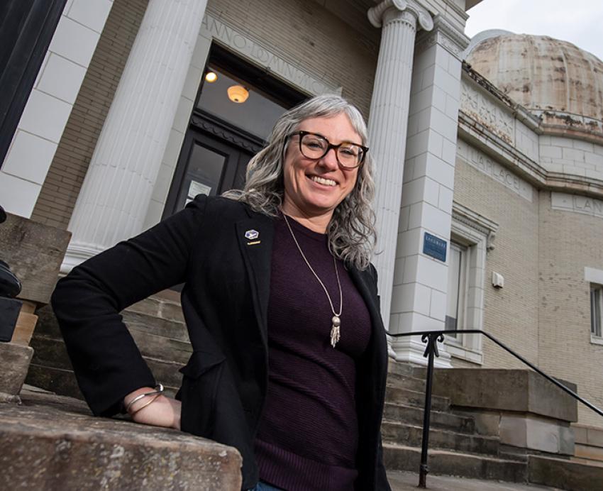 Bezanson in front of the Allegheny Observatory