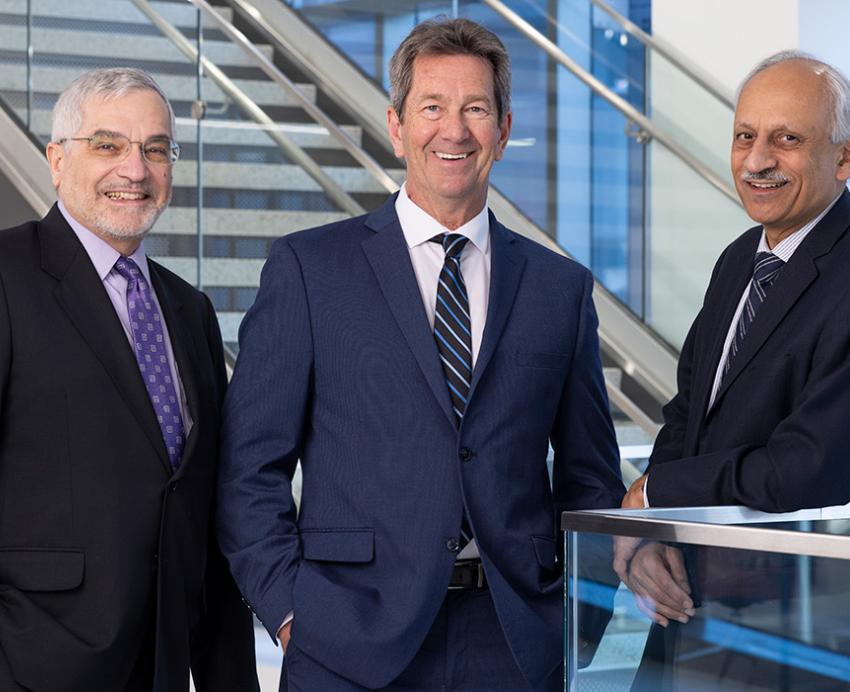 Delitto, Schneider and Shekhar in suits