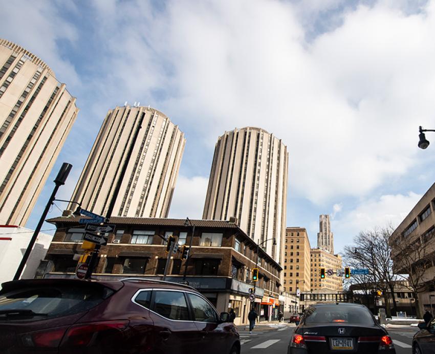 The Towers seen from Forbes Avenue