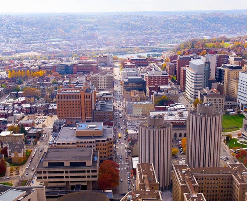 A view of Forbes Avenue from above