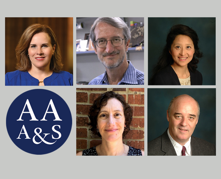 A composite of Pitt winners with the American Academy of Arts and Sciences logo