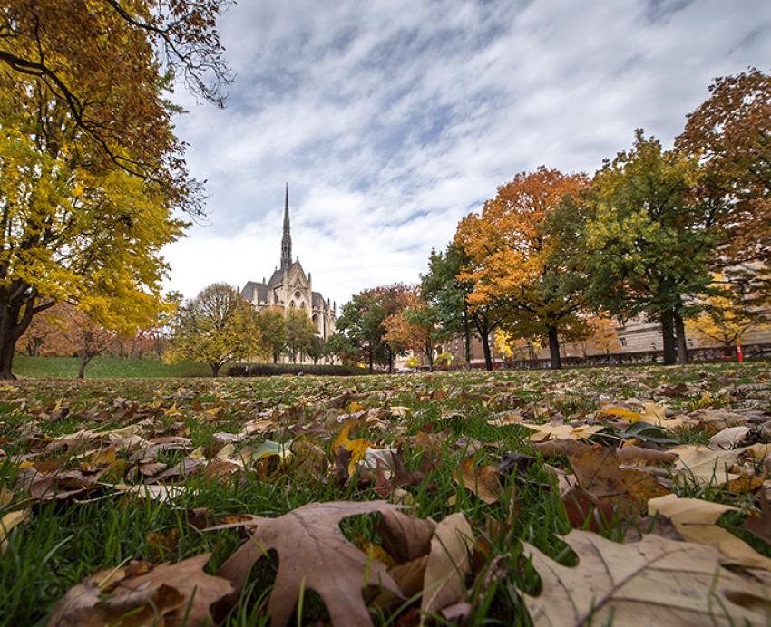 Heinz Memorial Chapel in the fall