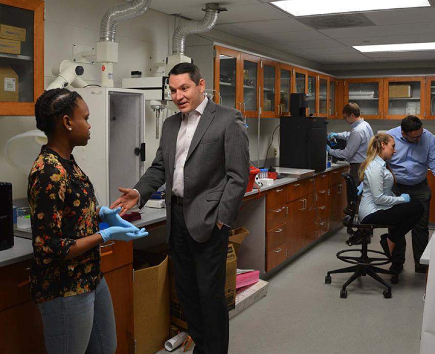 Little talks with a researcher in the lab
