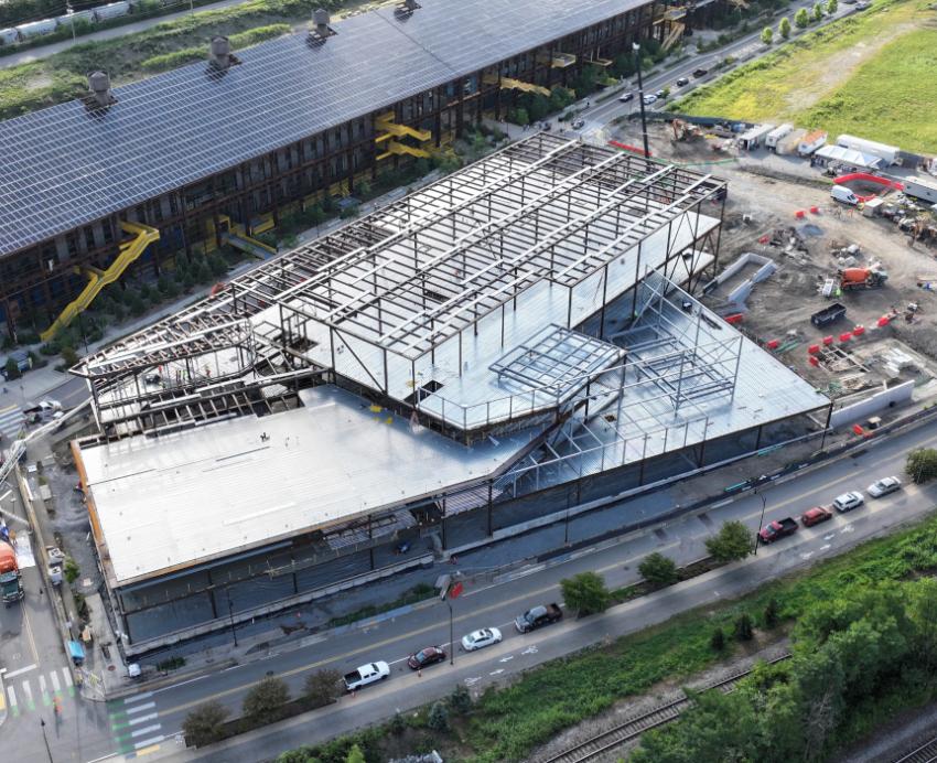 Aerial image of the BioForge construction site