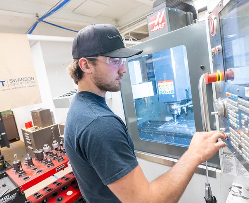 A student at Pitt-Titusville's Manufacturing Assistance Center