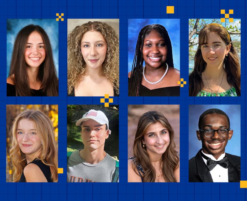 Composite of twelve chancellor scholar's headshots