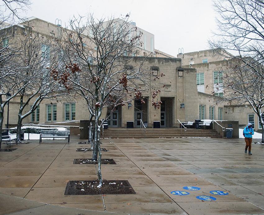 The exterior of Clapp Hall