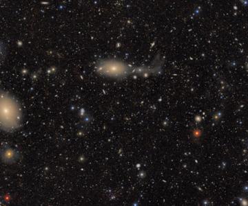 Veiw of space with many stars and galaxies