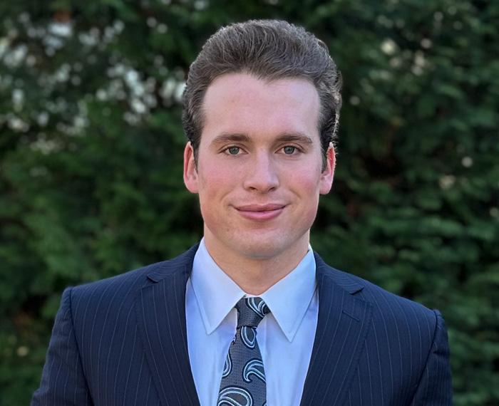 Firestine in a suit