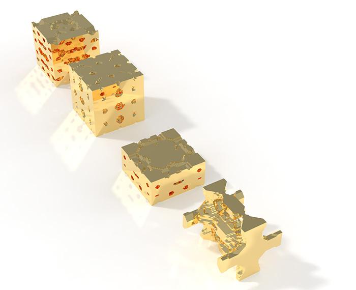 Metamaterials constructed with Alavi's algorithm