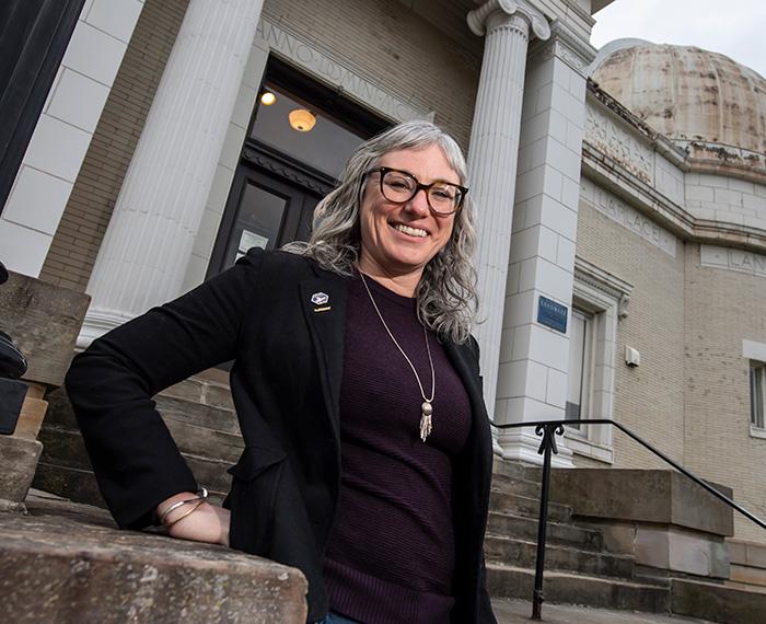 Bezanson in front of the Allegheny Observatory