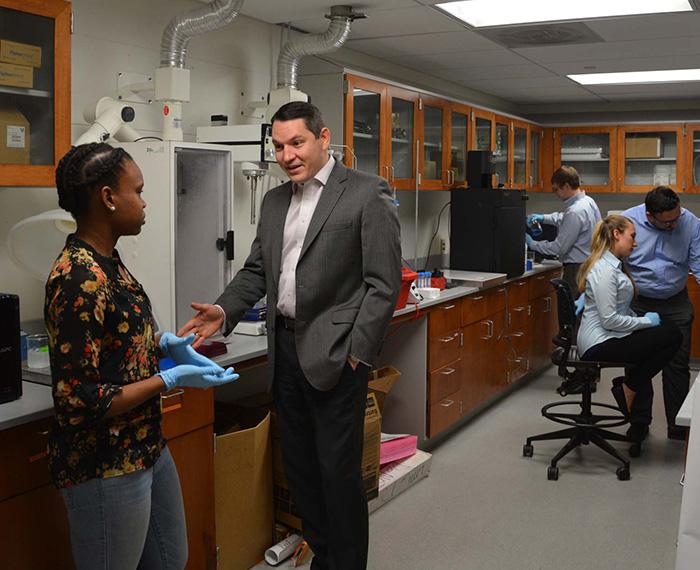 Little talks with a researcher in the lab