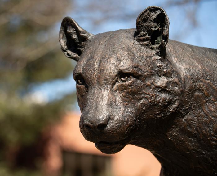 Pitt-Bradford panther statue.