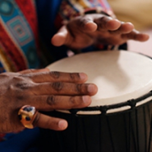 Hands on a drum